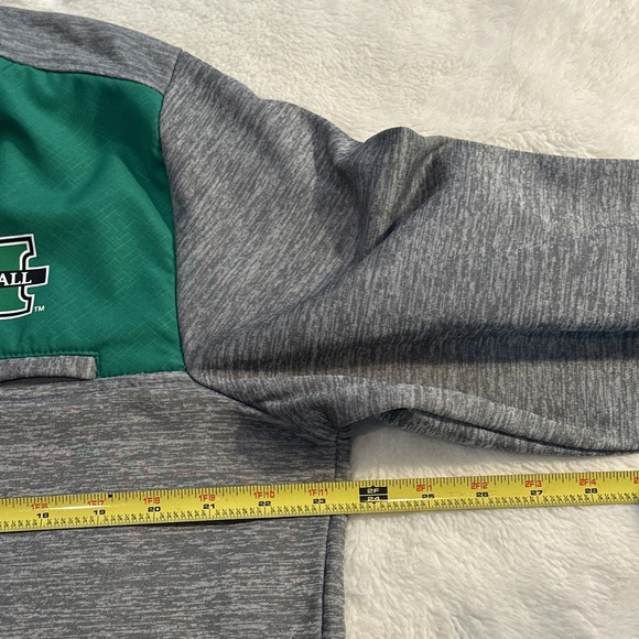Colosseum Marshall Thundering Herd Quarter Zip Pullover Sweatshirt Green Gray L - Picture 4 of 7